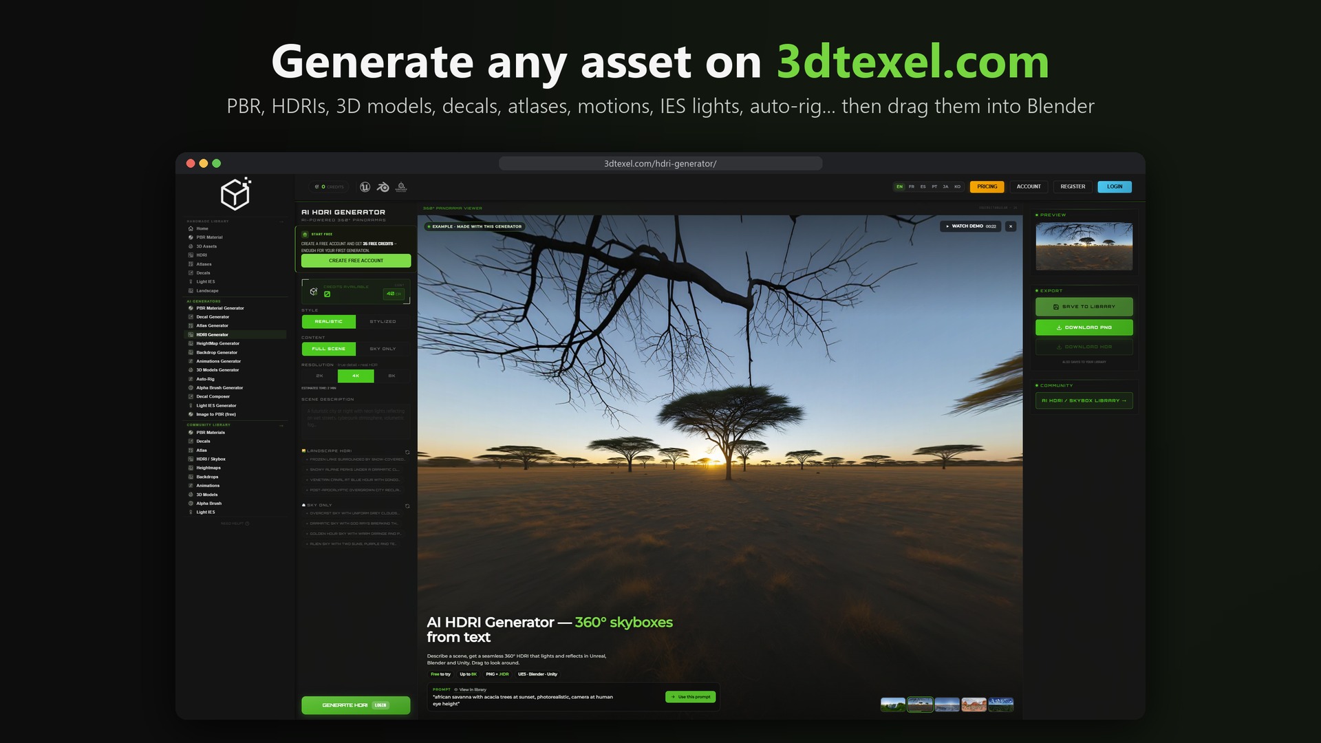 The HDRI generator on 3dtexel.com