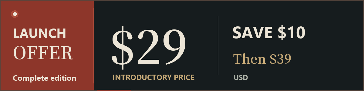 KABUTO launch offer: $29 USD introductory price. Save $10. Then $39.