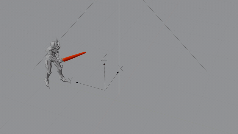 The mask on the blade in the viewport