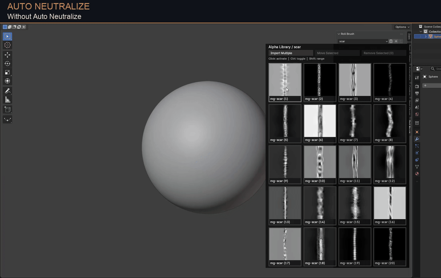 Auto Neutralize reduces alpha background displacement