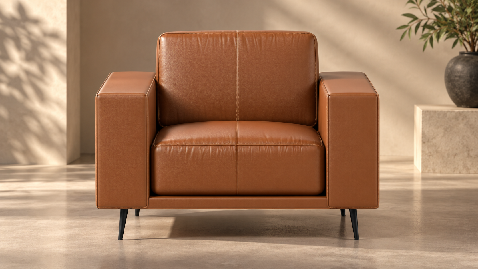 Close-up of leather upholstery and cushions