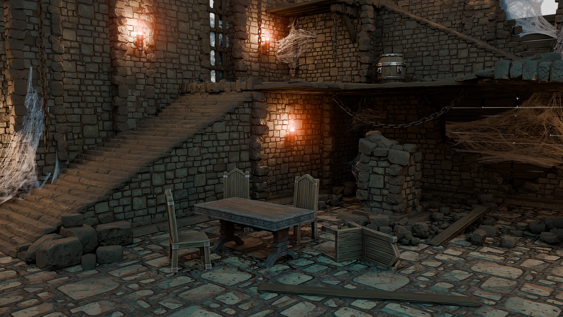 3DT Dungeon Kitbash Pack close-up render