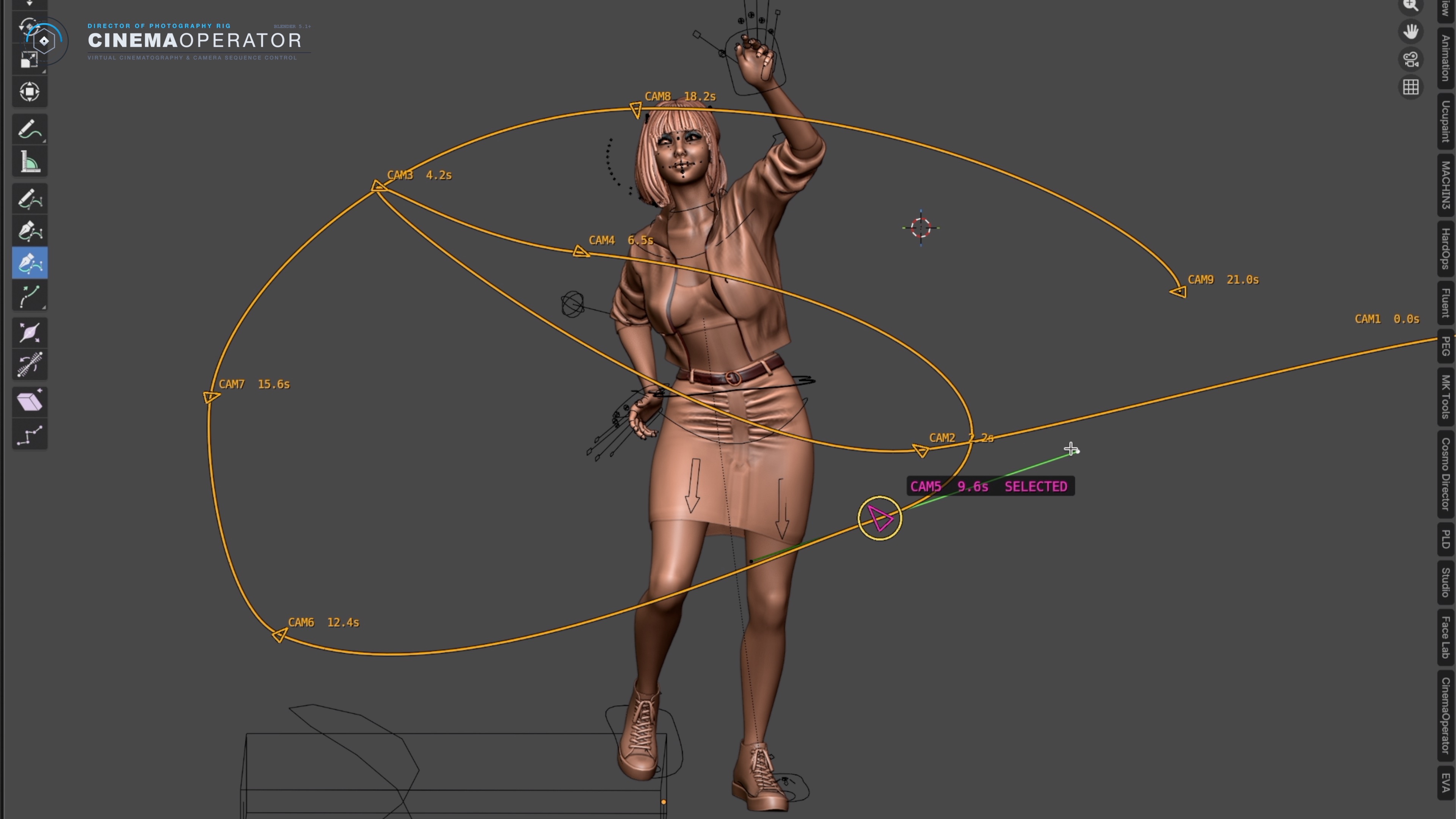 CinemaOperator EDIT PATH: adjust camera waypoints around the subject