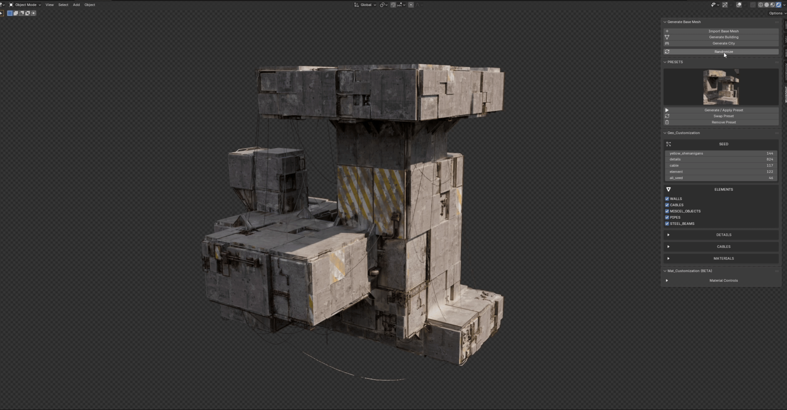 Industrial Procedural Building Generator demonstration