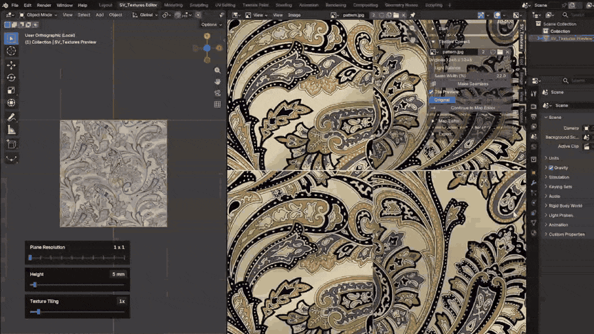 Create and inspect a seamless repeating texture.