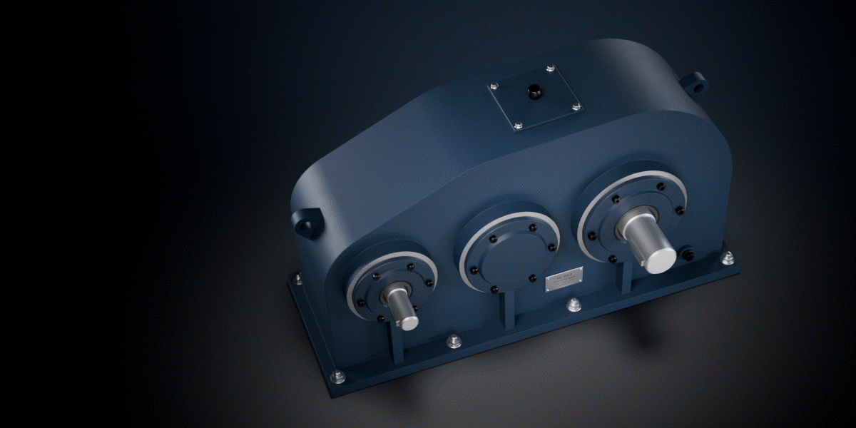 The demo gearbox: a Corner cut slides in and shows the gears, shafts and bearings with red hatched caps