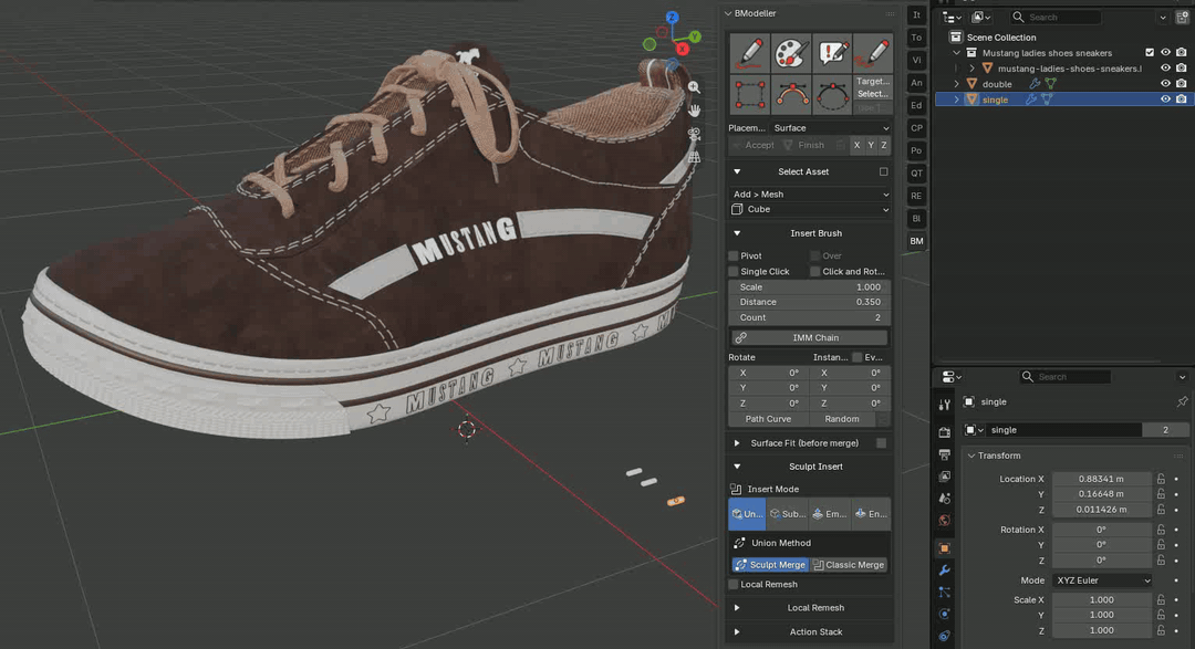 BModeller: Stitch: inspect the seam