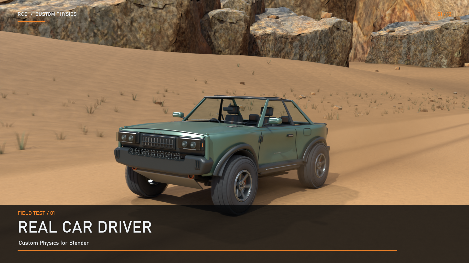 Real Car Driver cinematic off-road demonstration with the optional RIDGE test car