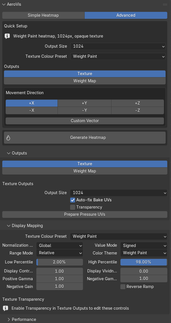Advanced mode UI