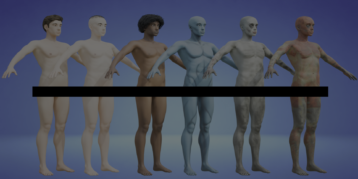 Skin tone and texture variants