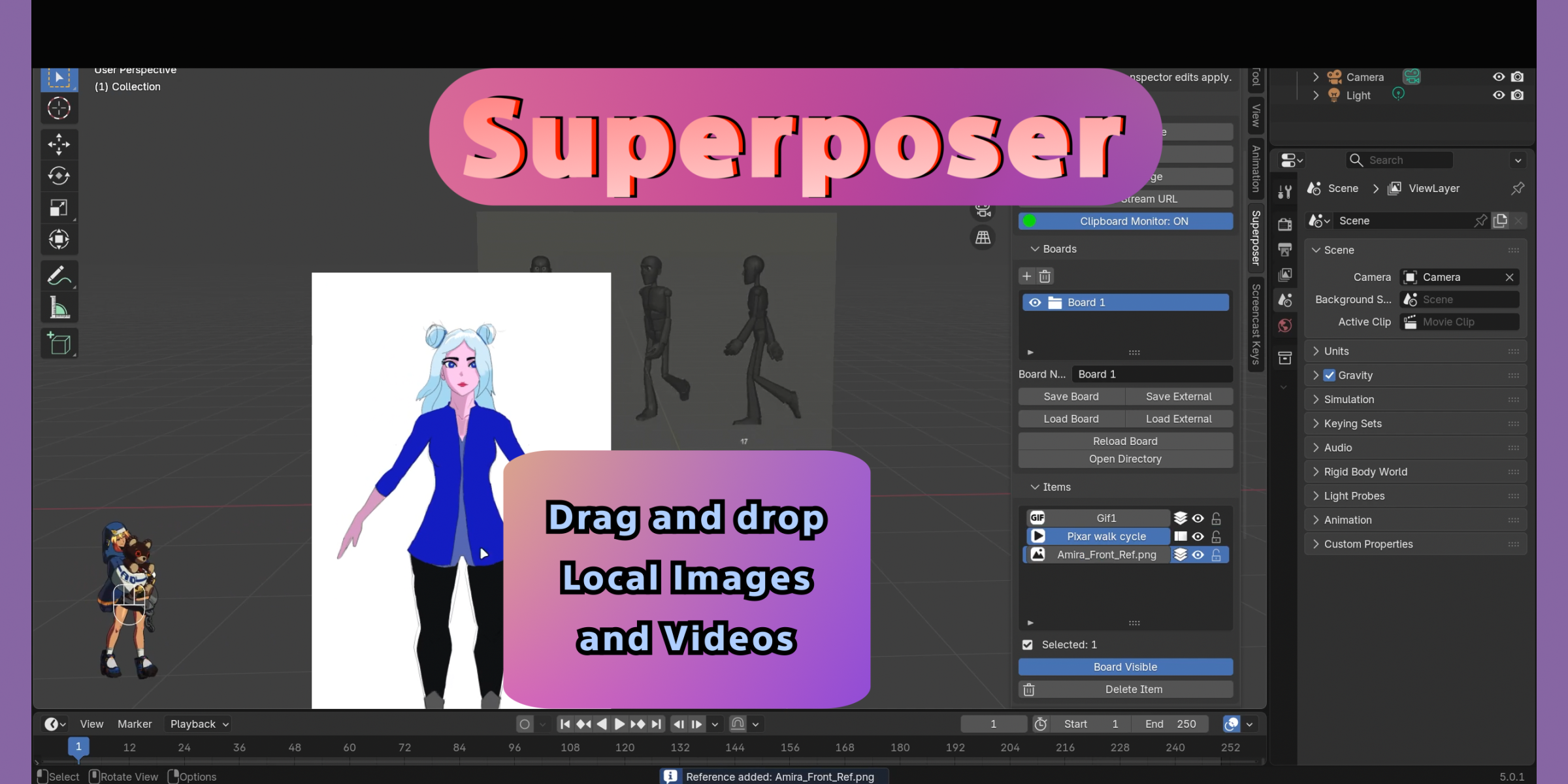 Superposer drag and drop local images and videos