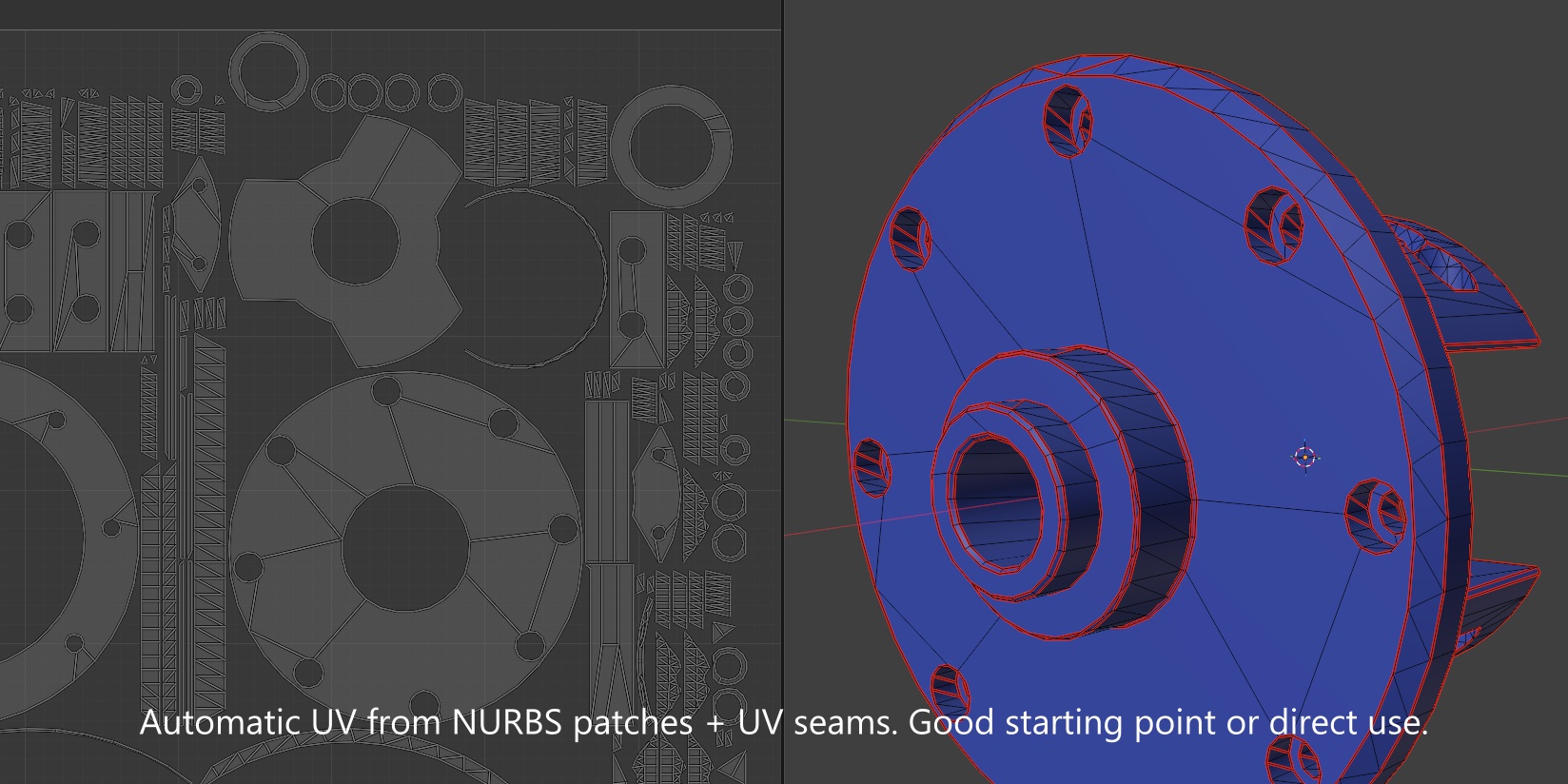 Patch UVs generated from the CAD faces
