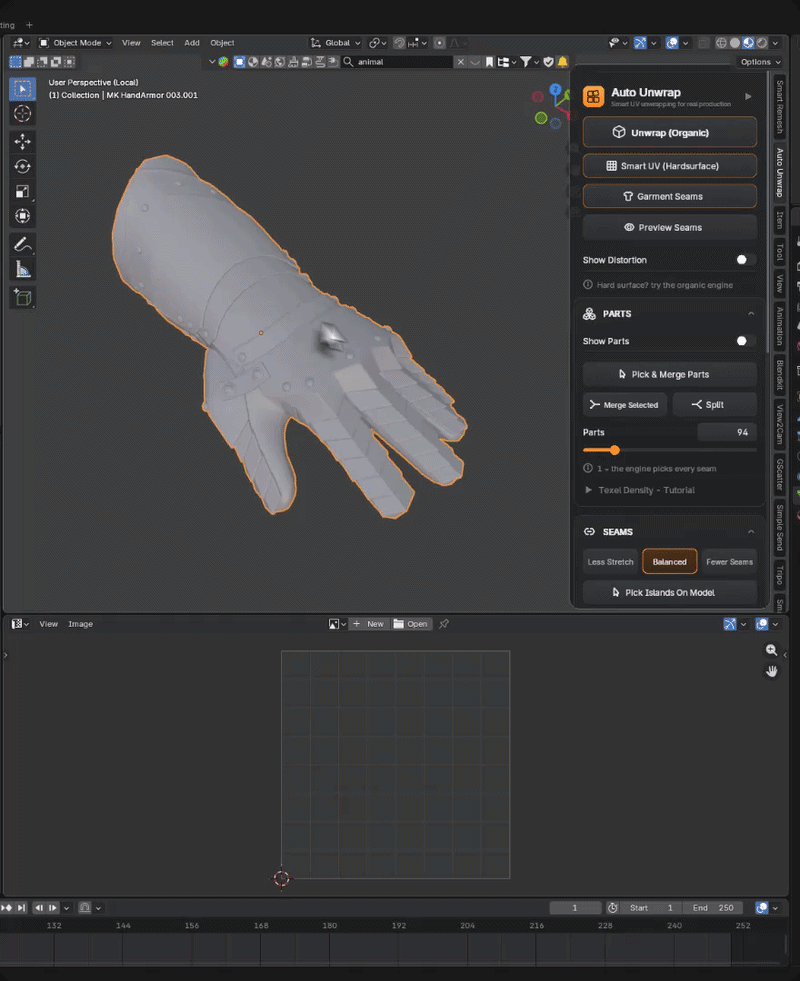Armor game asset unwrap
