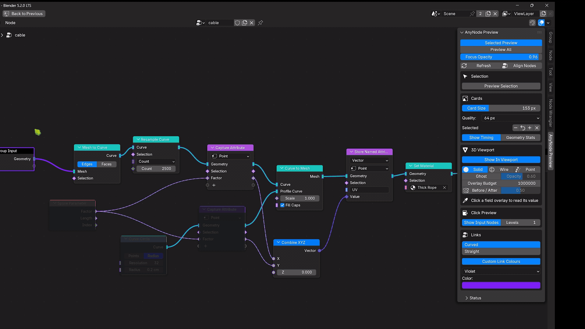 Geometry Nodes preview cards for meshes curves instances and fields
