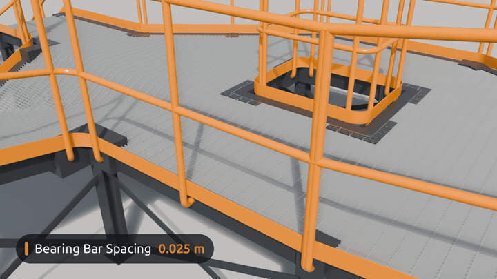 Grating bar spacing