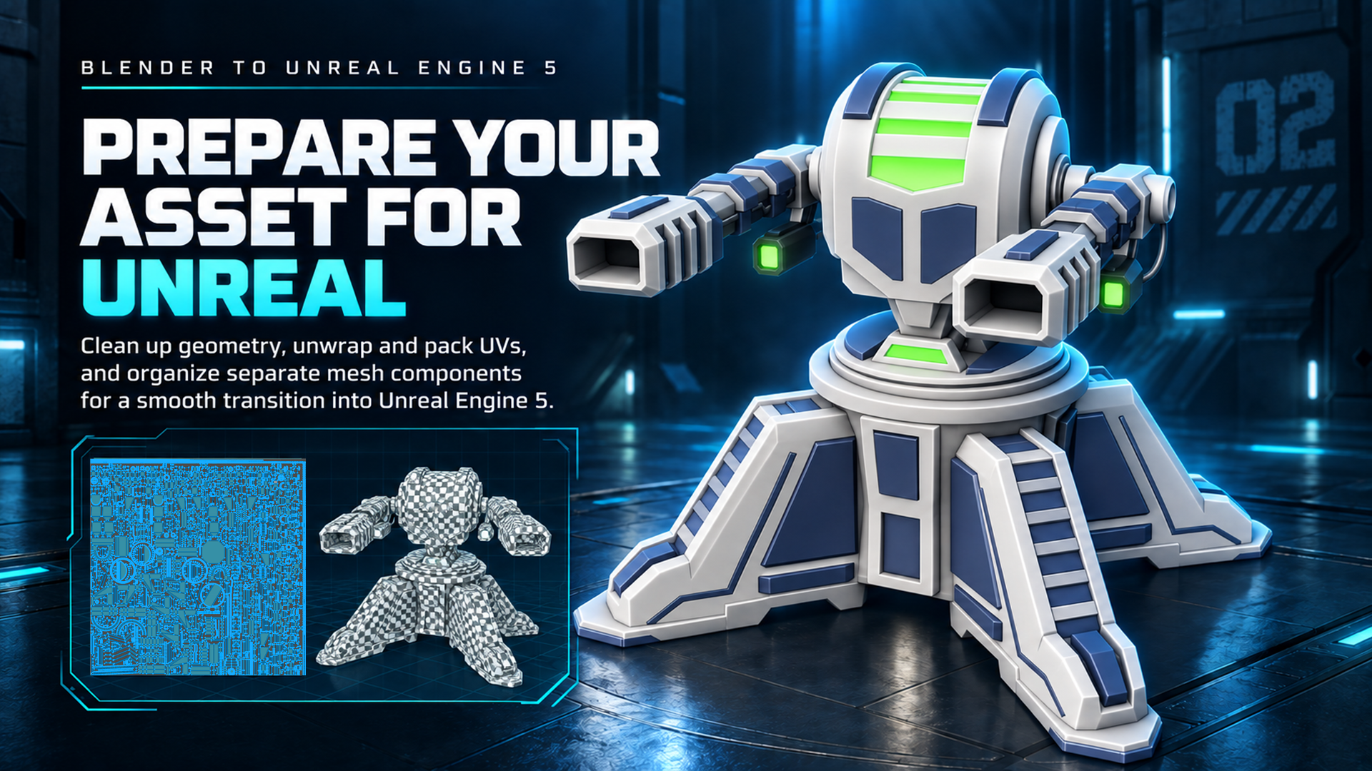 Turret UV checker and packed UV layout