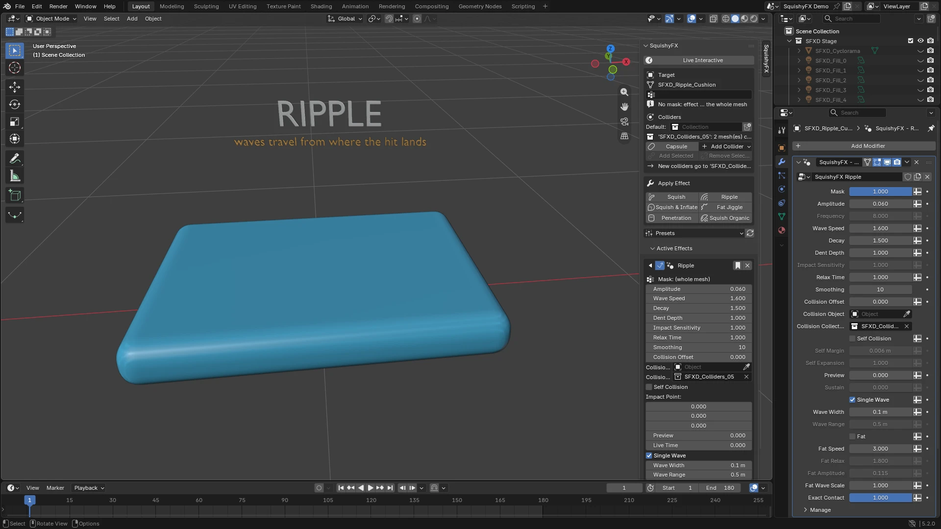 SquishyFX Ripple in the Blender viewport