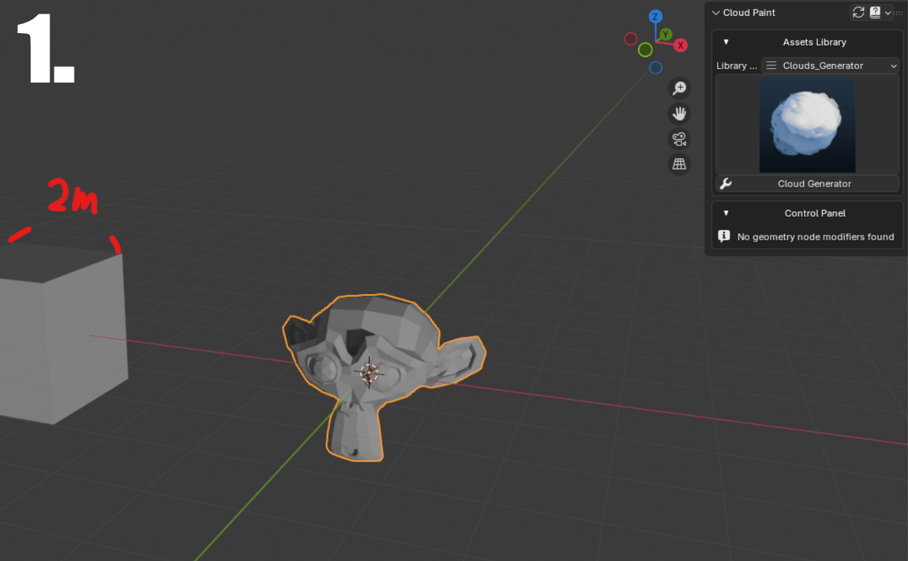 Scale up a small mesh and apply Scale and Rotation before Cloud Generator
