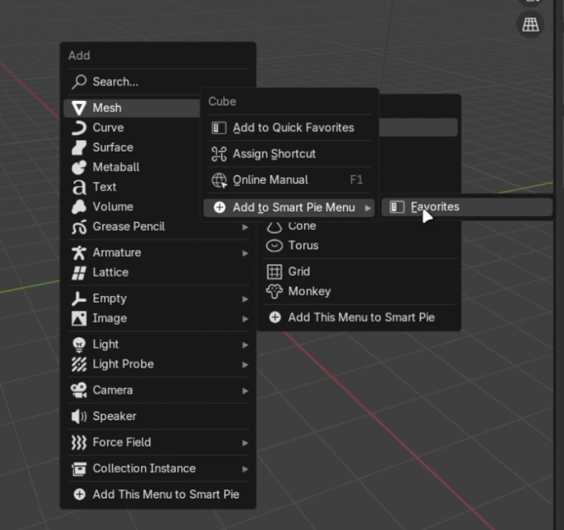 Right click context menu