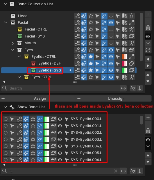 Bone list and filtering tools in Rigger Aids