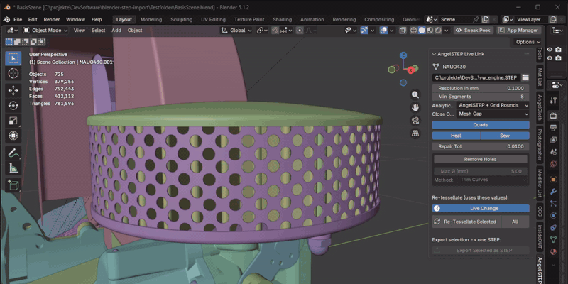 Removing a perforated pattern