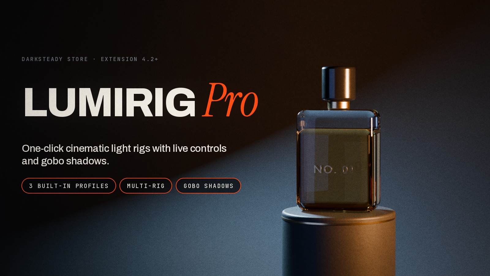 LumiRig Pro, one-click cinematic light rigs