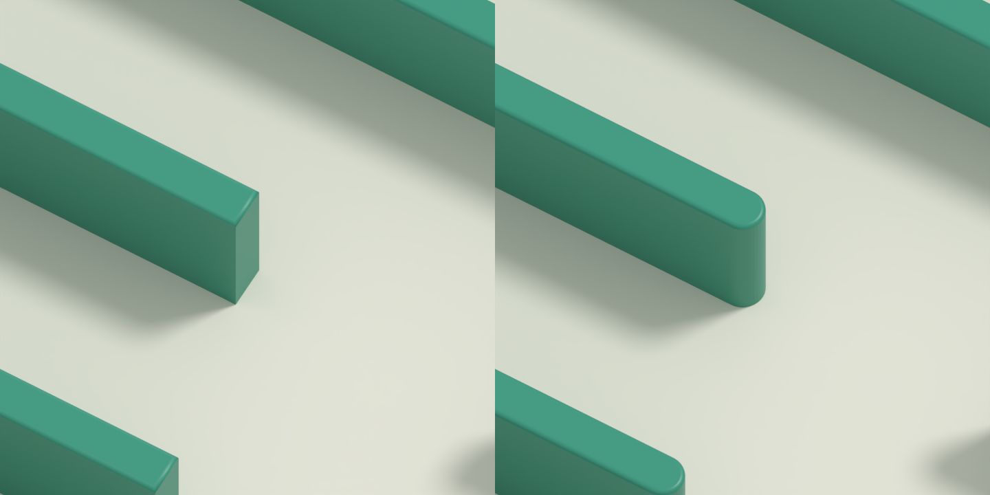Flat and rounded wall end caps