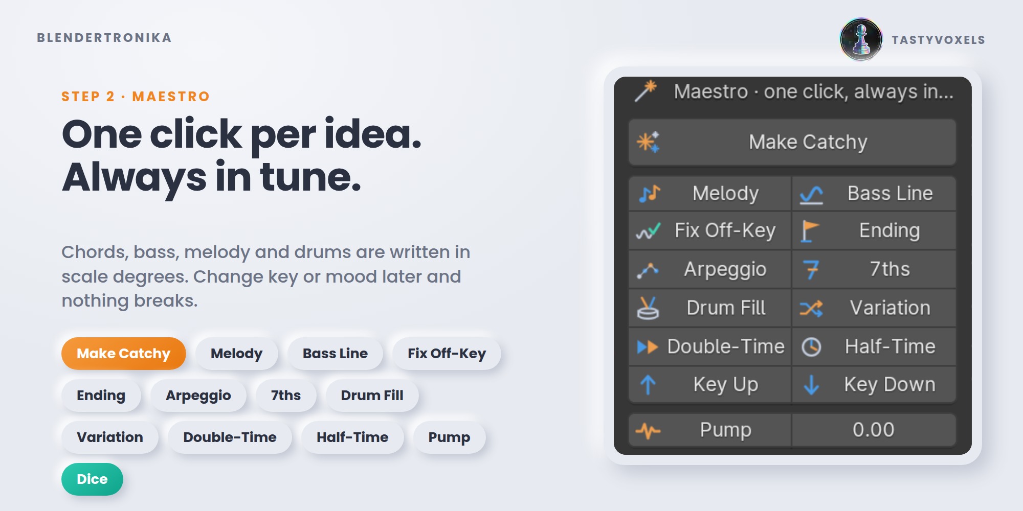 Blendertronika: the Maestro buttons and the note grid