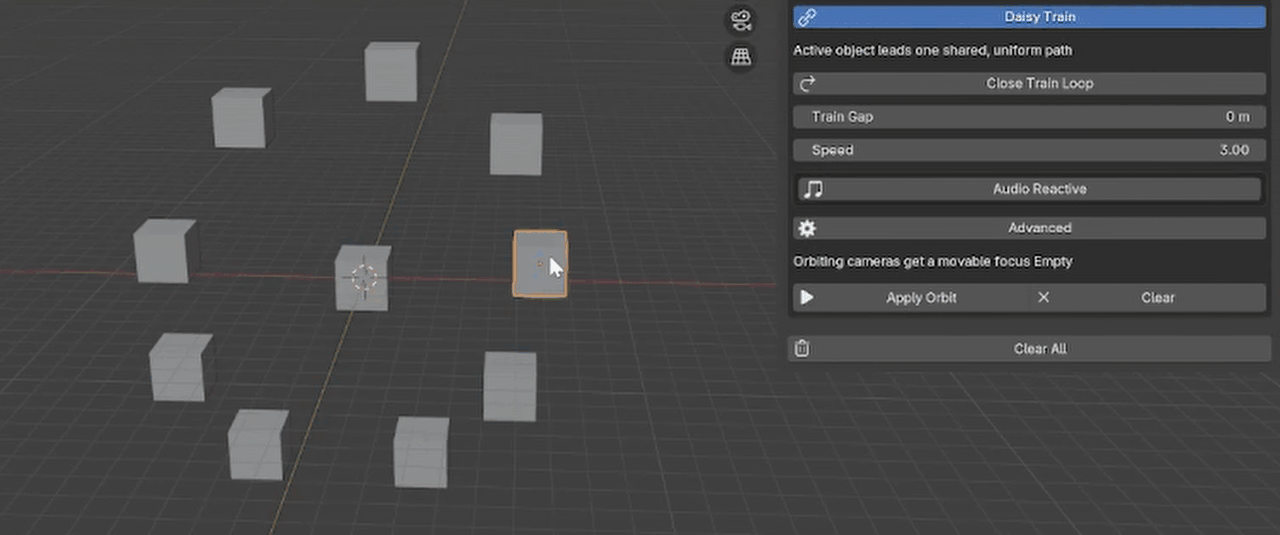 Select, apply and adjust motion