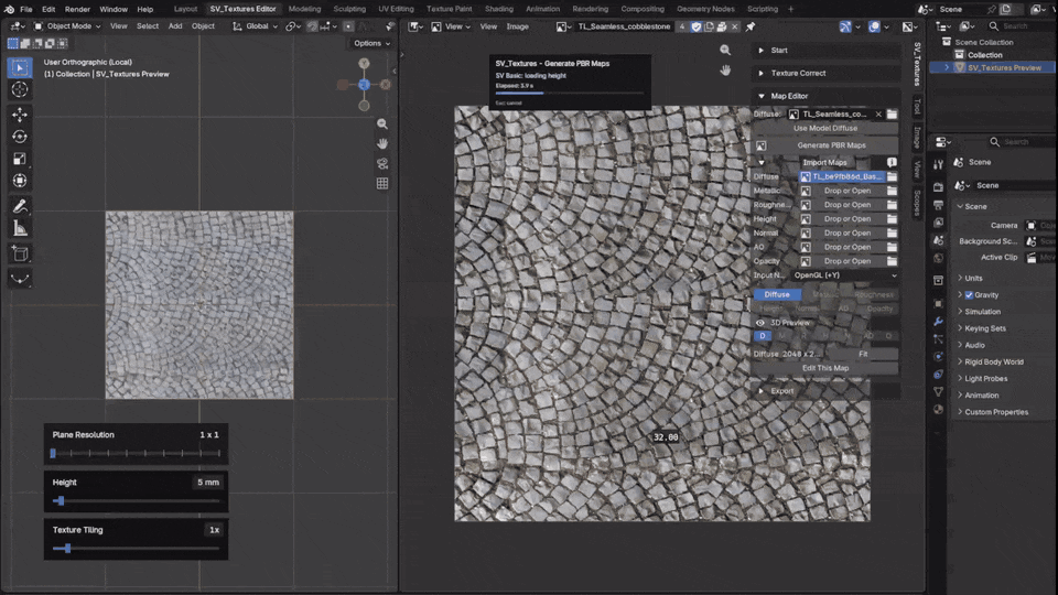 Generate PBR maps from a diffuse texture.