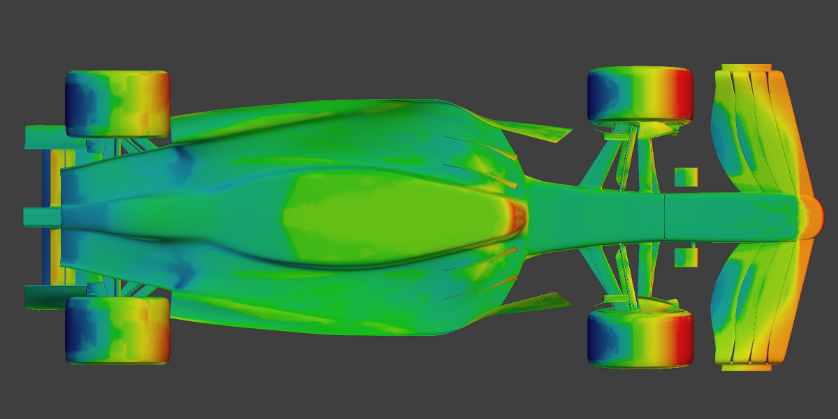 Underside aerodynamic pressure map