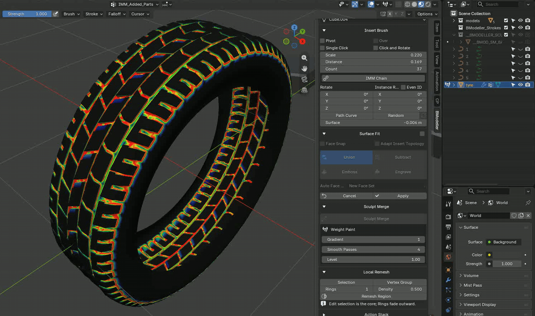 BModeller: Fine control over the merge