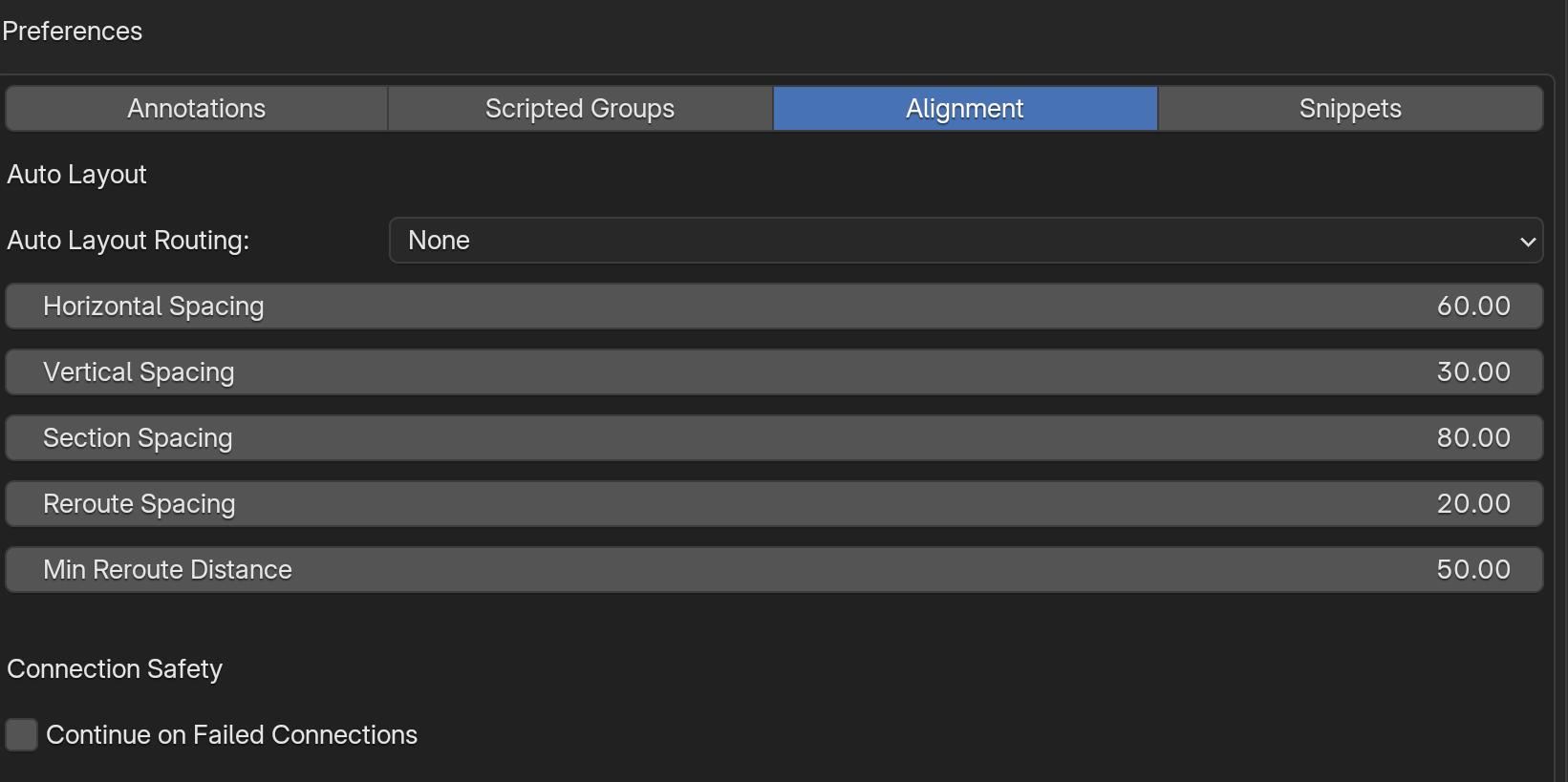 Alignment preferences for spacing and routing
