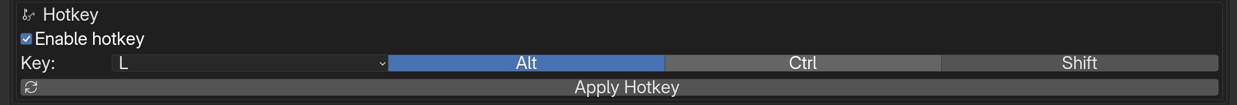 Hotkey preferences