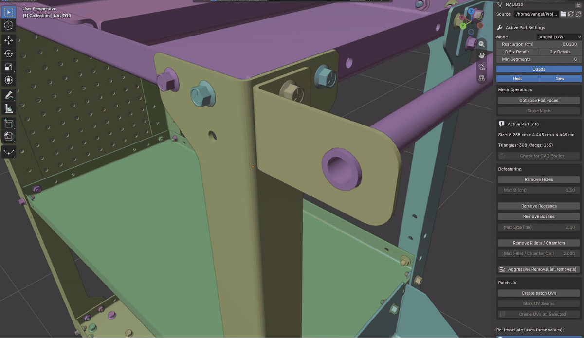 Removing the rounded corners and edges of a sheet-metal bracket