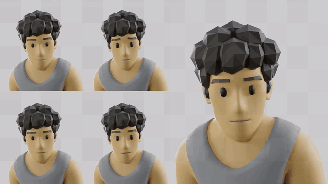Gamerz male facial-expression animation