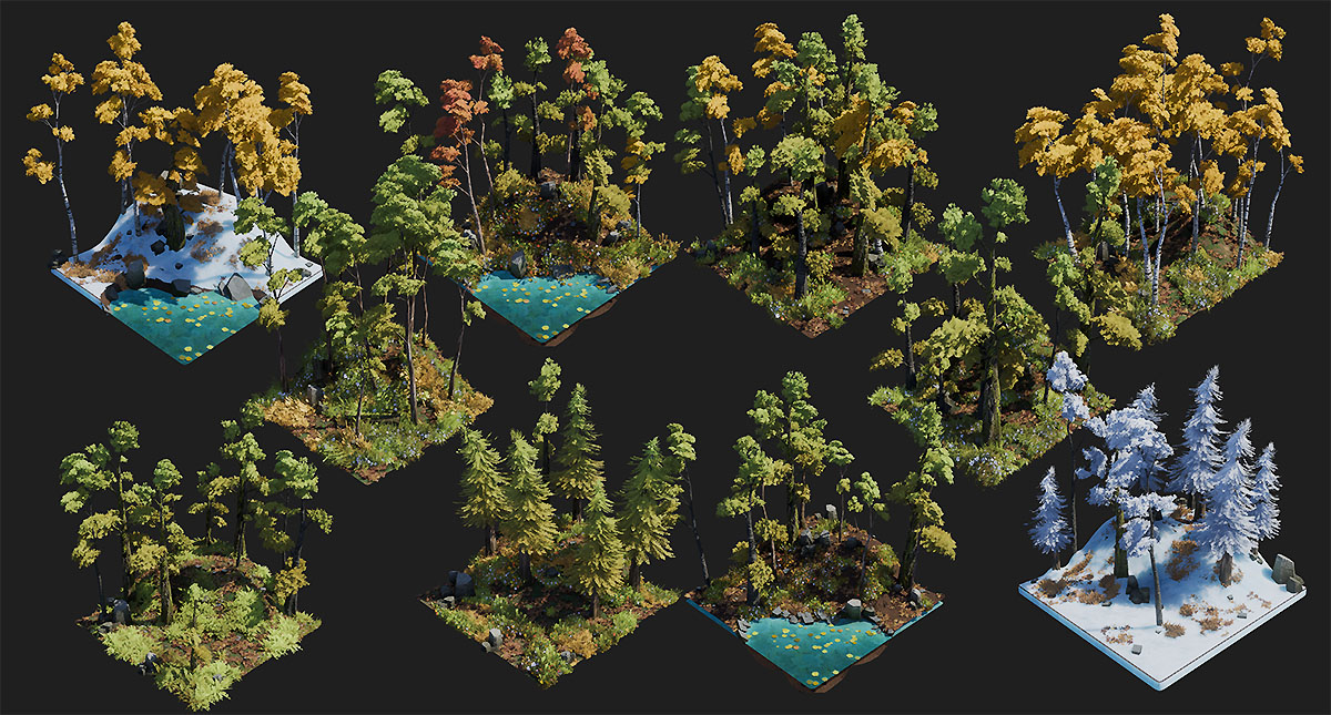 Stylized Forest Generator Addon - Trees & Plants Assets - Superhive ...