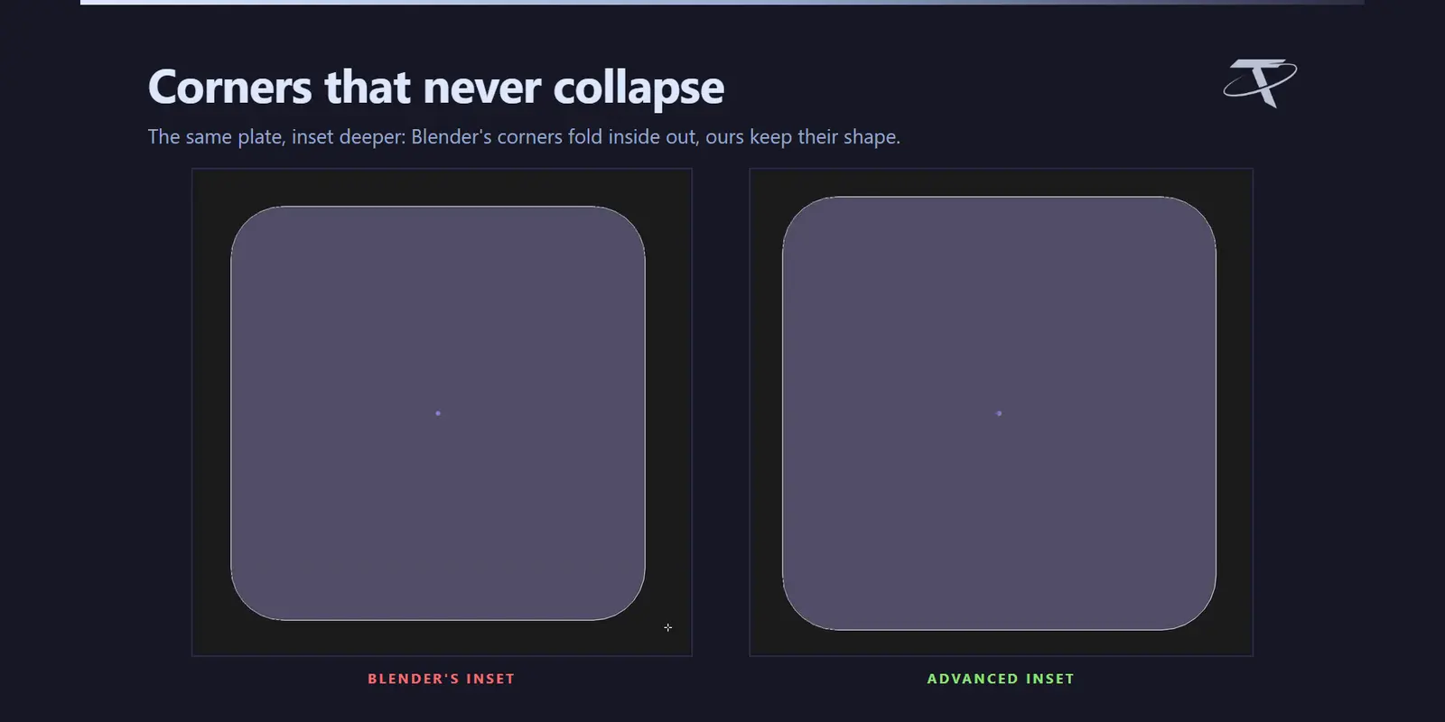 Corners that never collapse: Blender’s Inset beside Advanced Inset