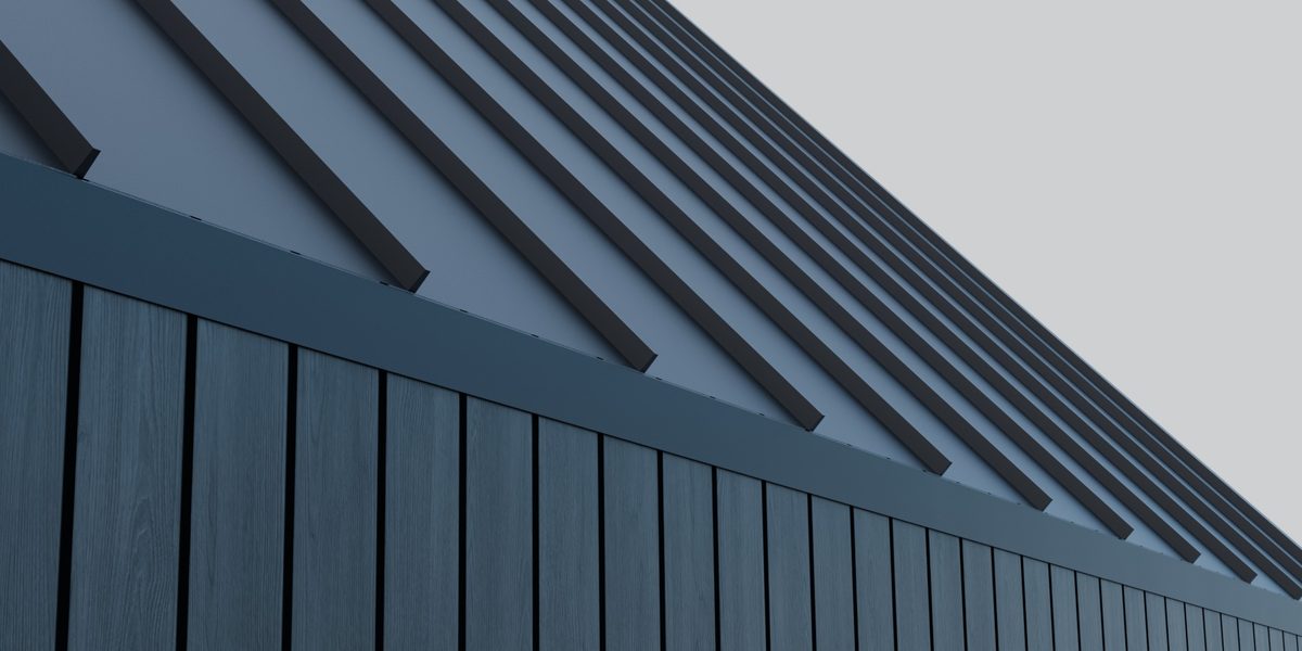 Standing seams along the gable verge