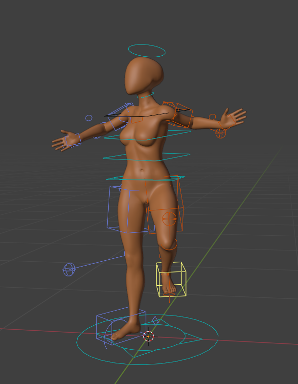 Character rig controls in Blender