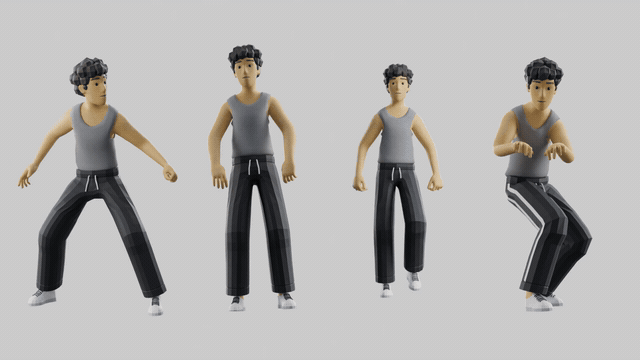Male gameplay preview 1: character actions side by side