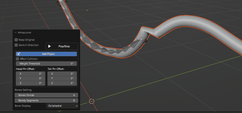 Head and tail pin offset options in Armacurve