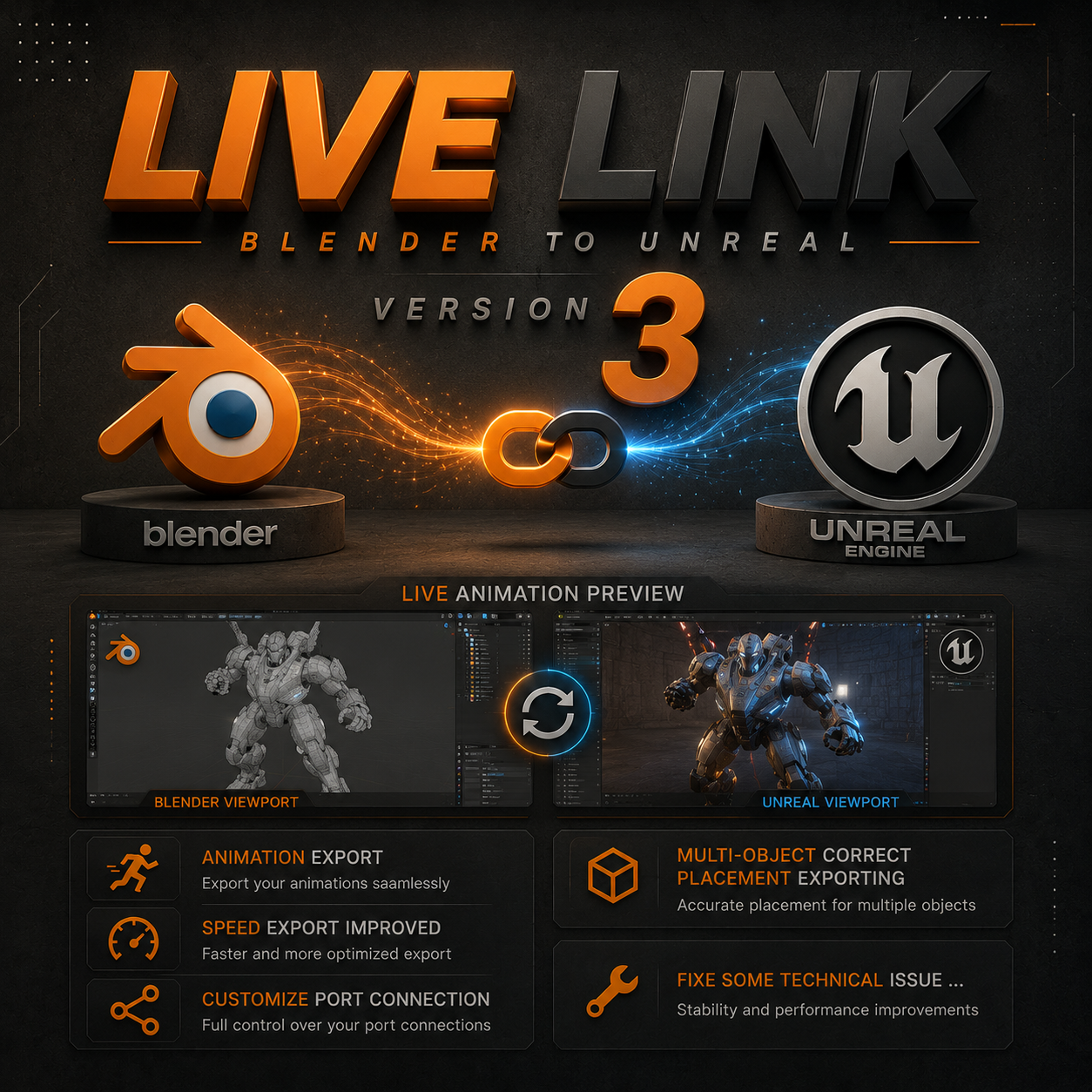 Blender to Unreal Live Link v3