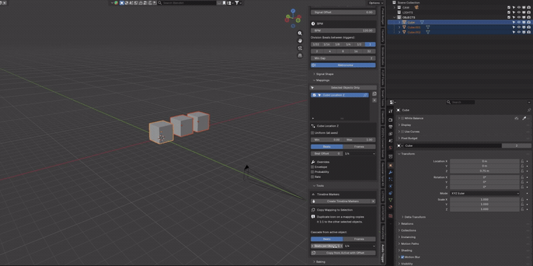 Cascading a mapping across many objects with an offset
