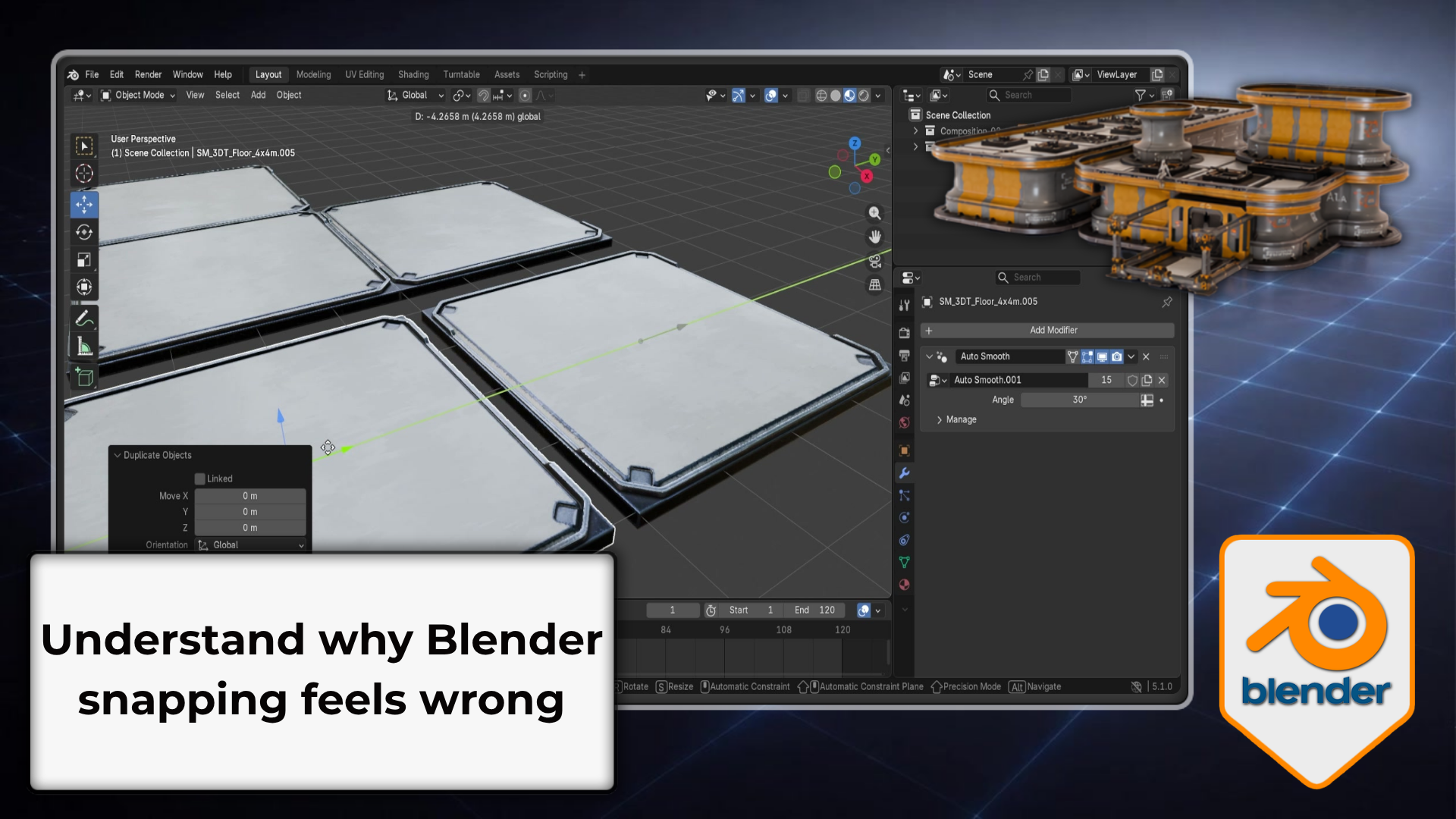Understanding Blender snapping with Snap Base Snap Target grid snapping and the 3D Cursor