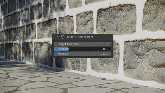 Displacement feature in materialiq