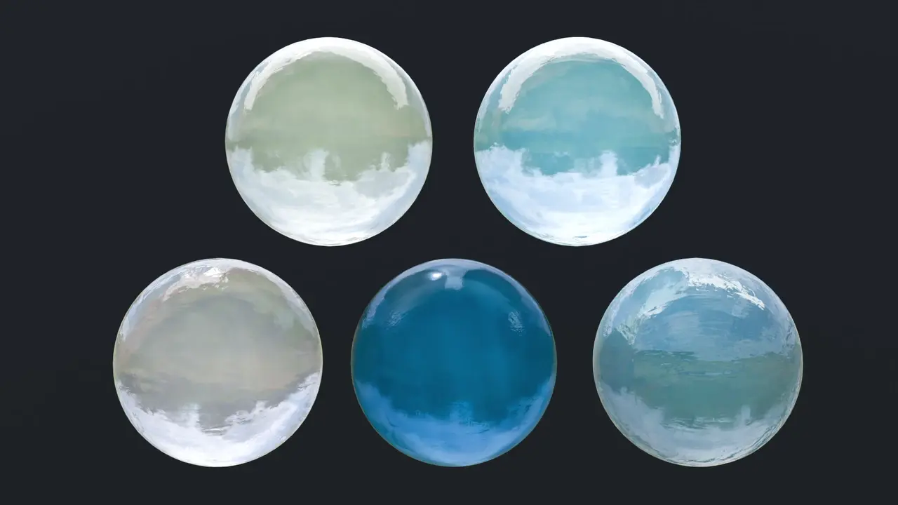 2D and 3D water assets used as building blocks