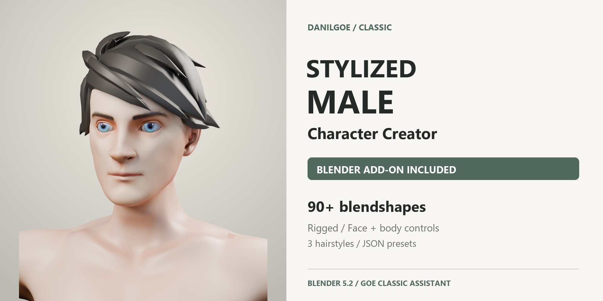 Stylized Male current Cycles portrait