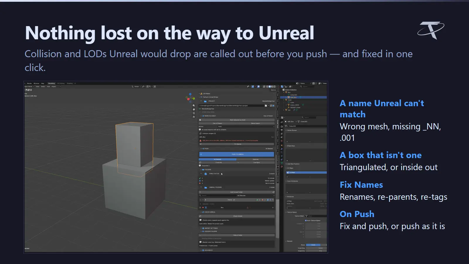 Collision Unreal would drop, flagged and fixed