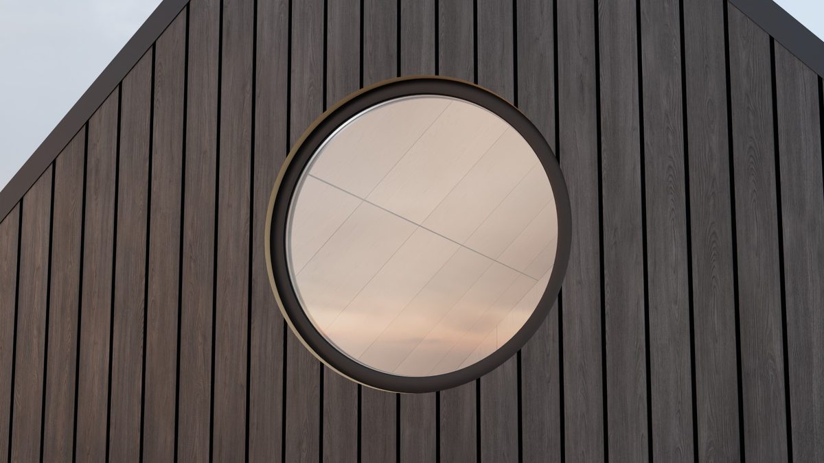 A round window in the gable